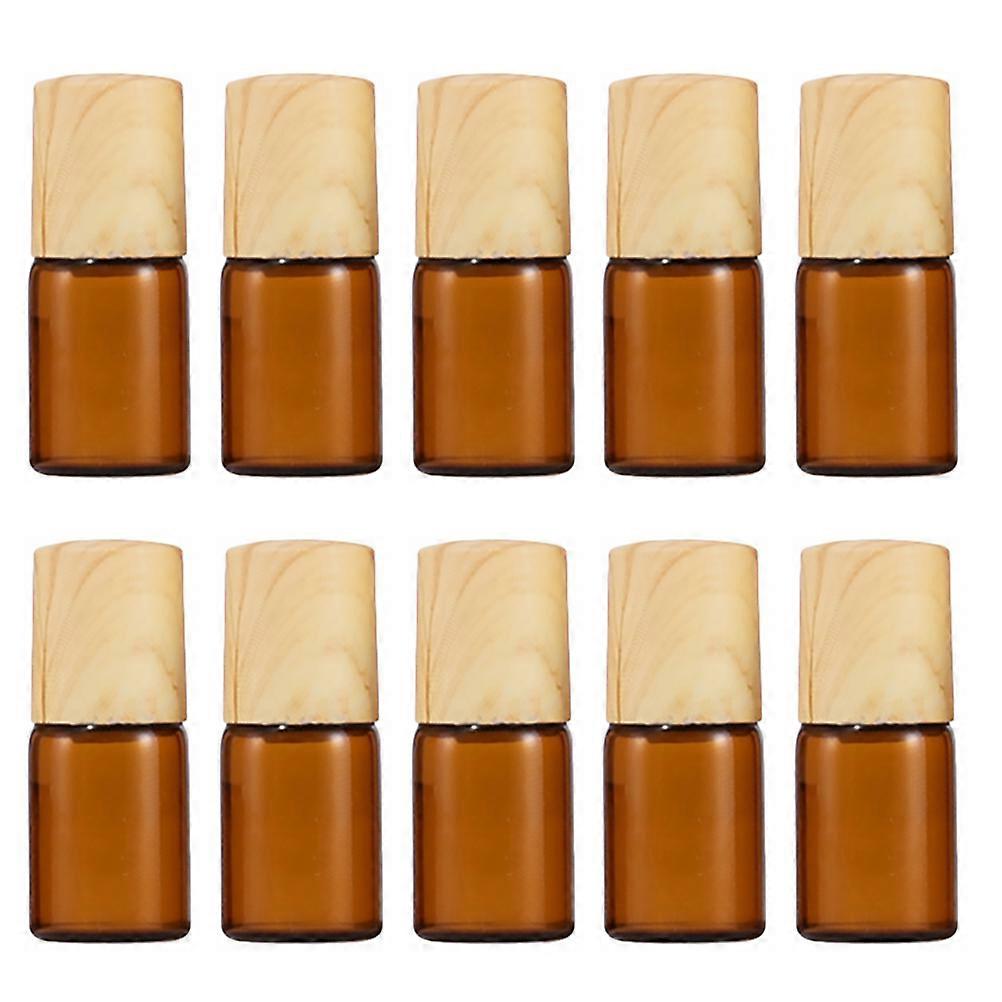 Glass Roller Bottles for Storage 10Pcs Refillable Brown Roll on Bottles 2ml