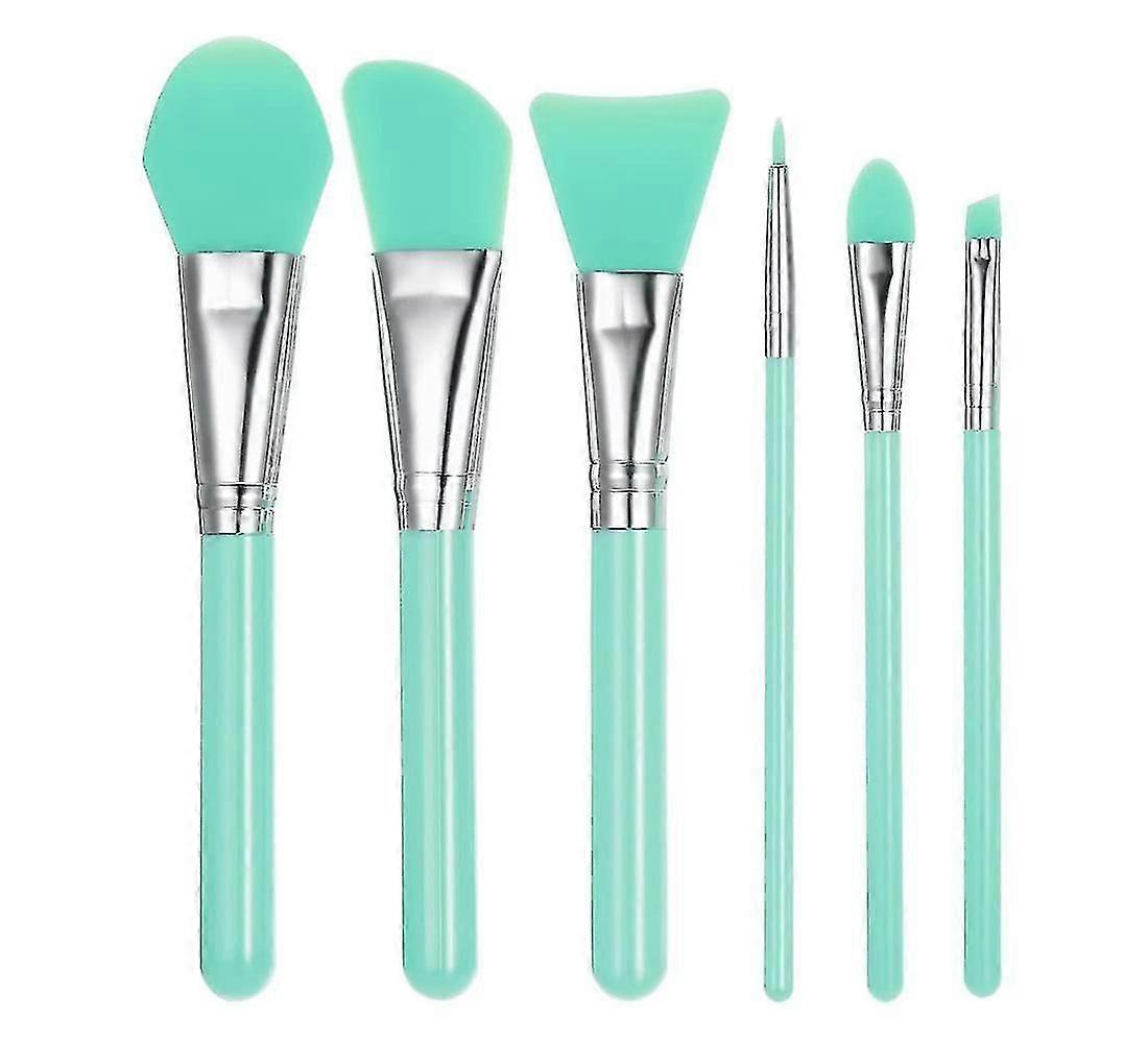 Green Silicone Makeup Brush Set With Plastic Hle Pack Dt6539