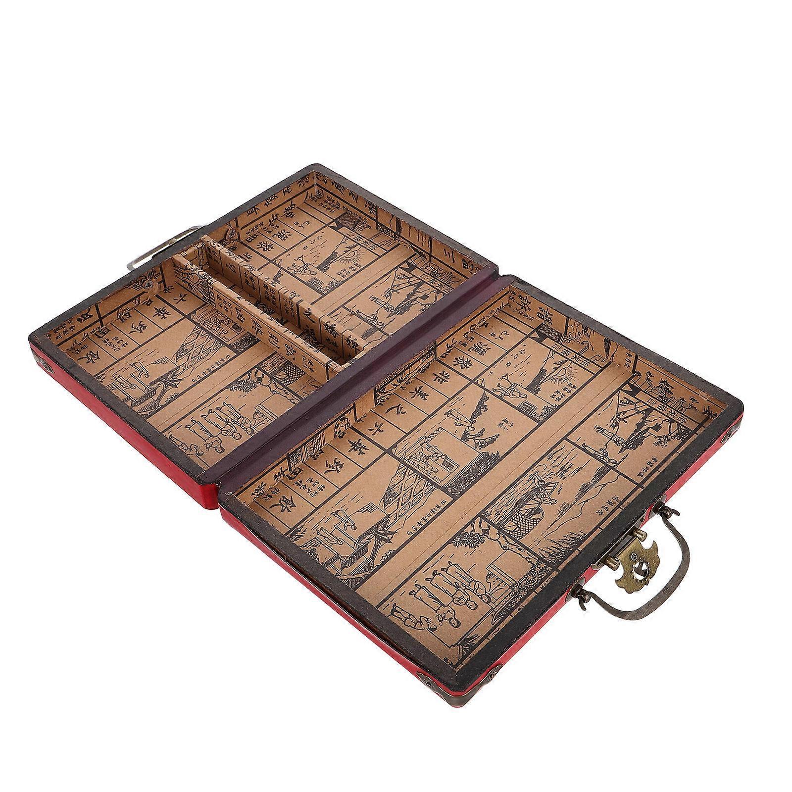 Portable Mahjong Case Elegant Storage Box for Household Use