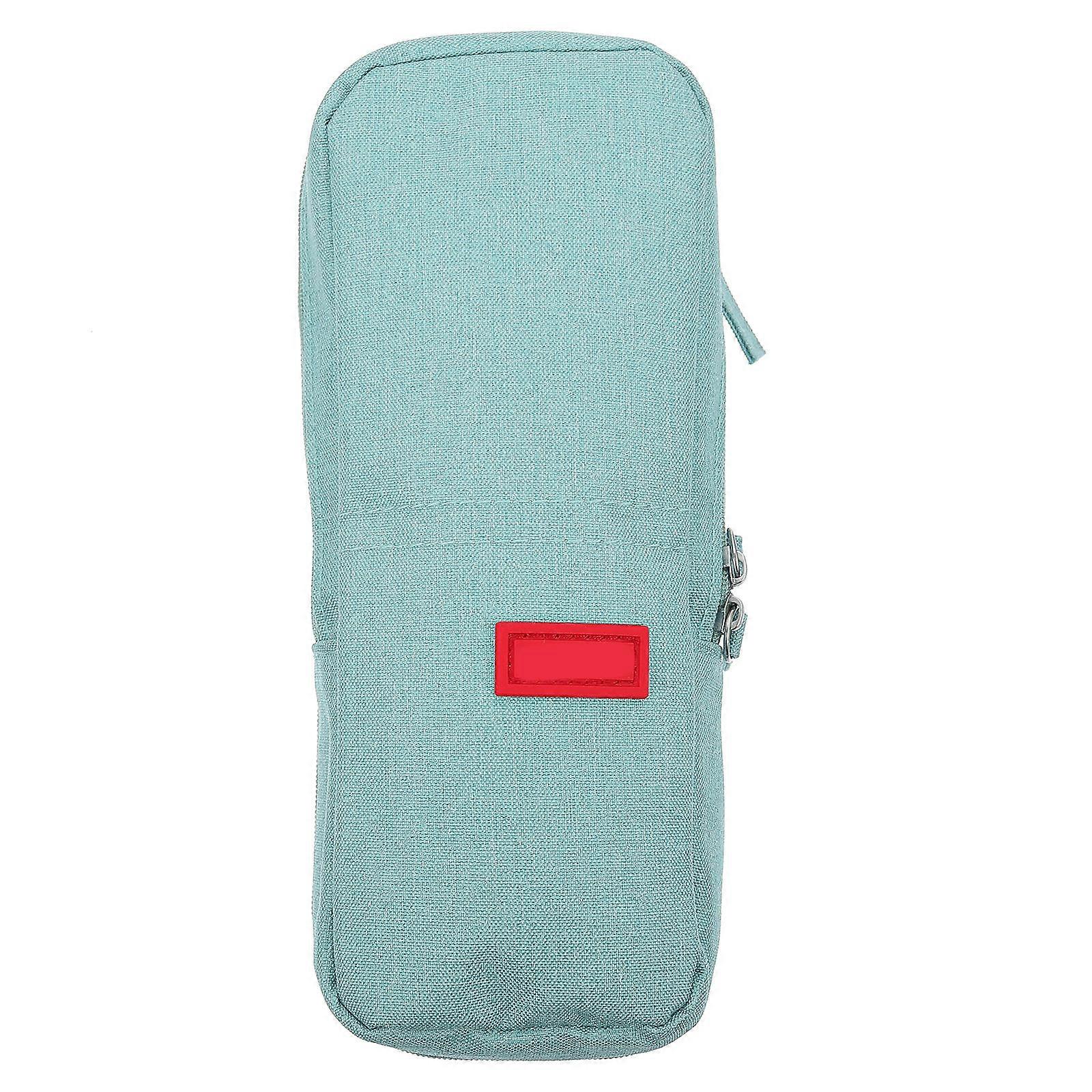 Green Stationery Holder Folding Pen Bag for Storage Use 2Pcs Double Layer