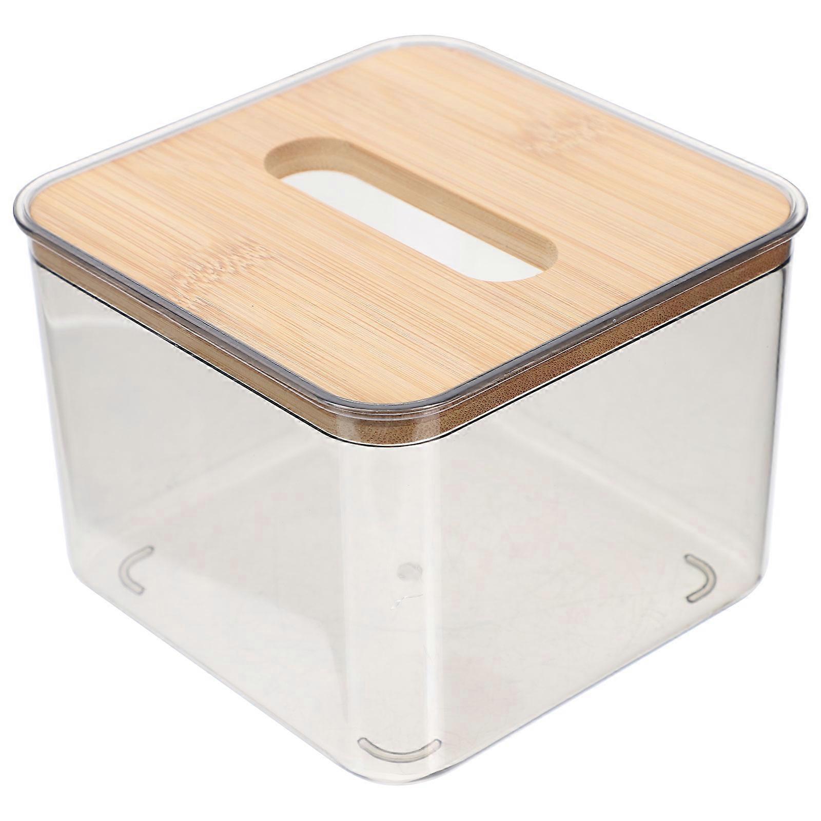 Transparent Tissue Box Cover for Storage Use 3Pcs Cube Box Tissue Container