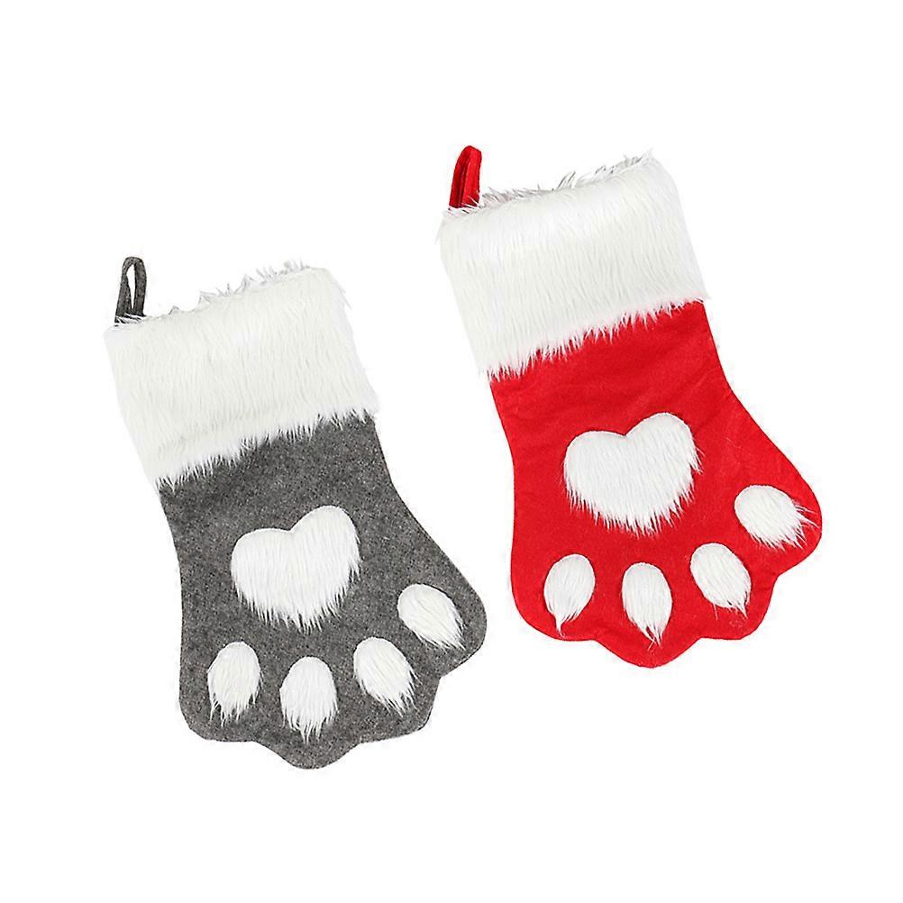 Xmas Stockings 2Pcs Multi with Festive Texture for Party Decoration