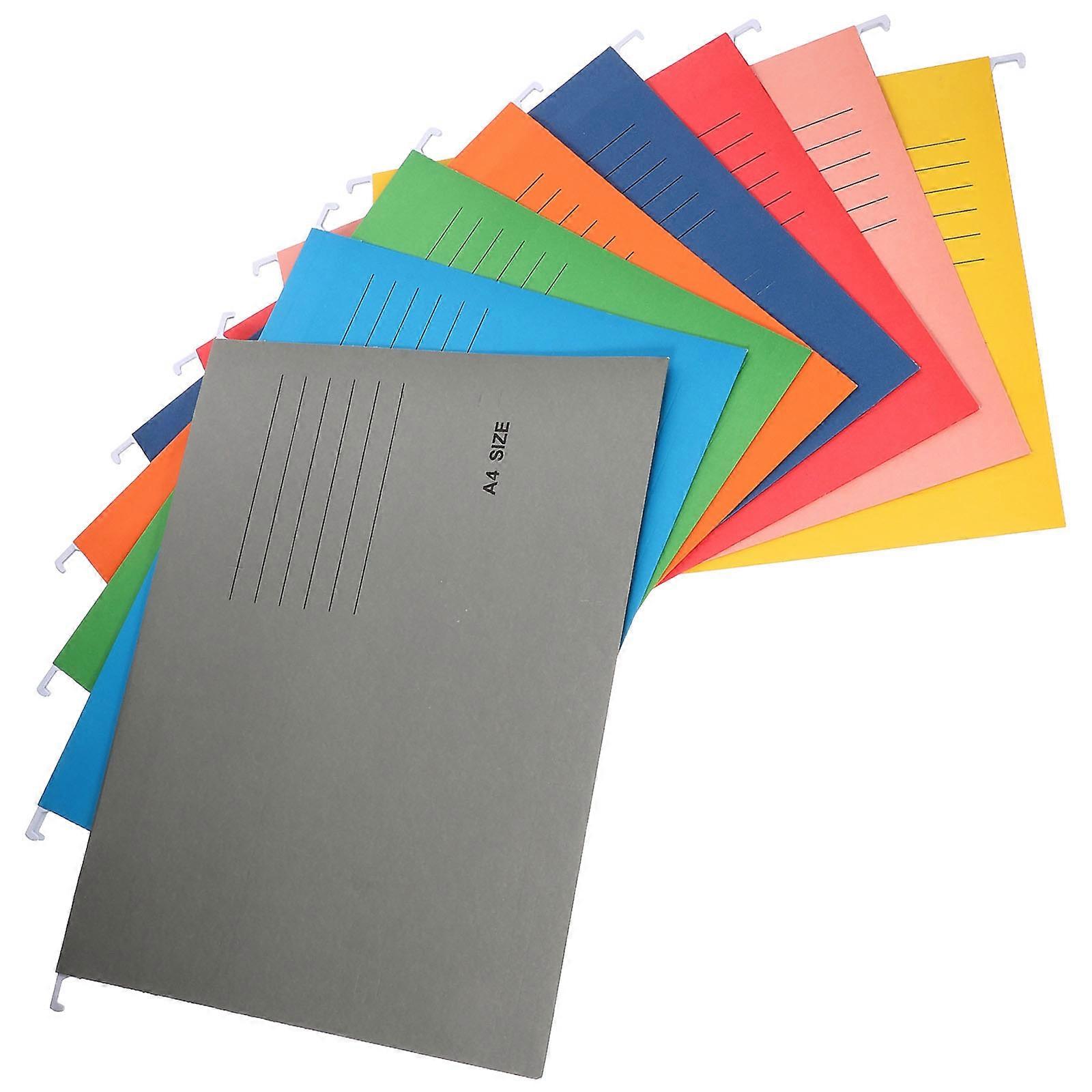 File Organization A4 Files Clips Office Document Organizers Assorted Color 8Pcs Hanging Holders