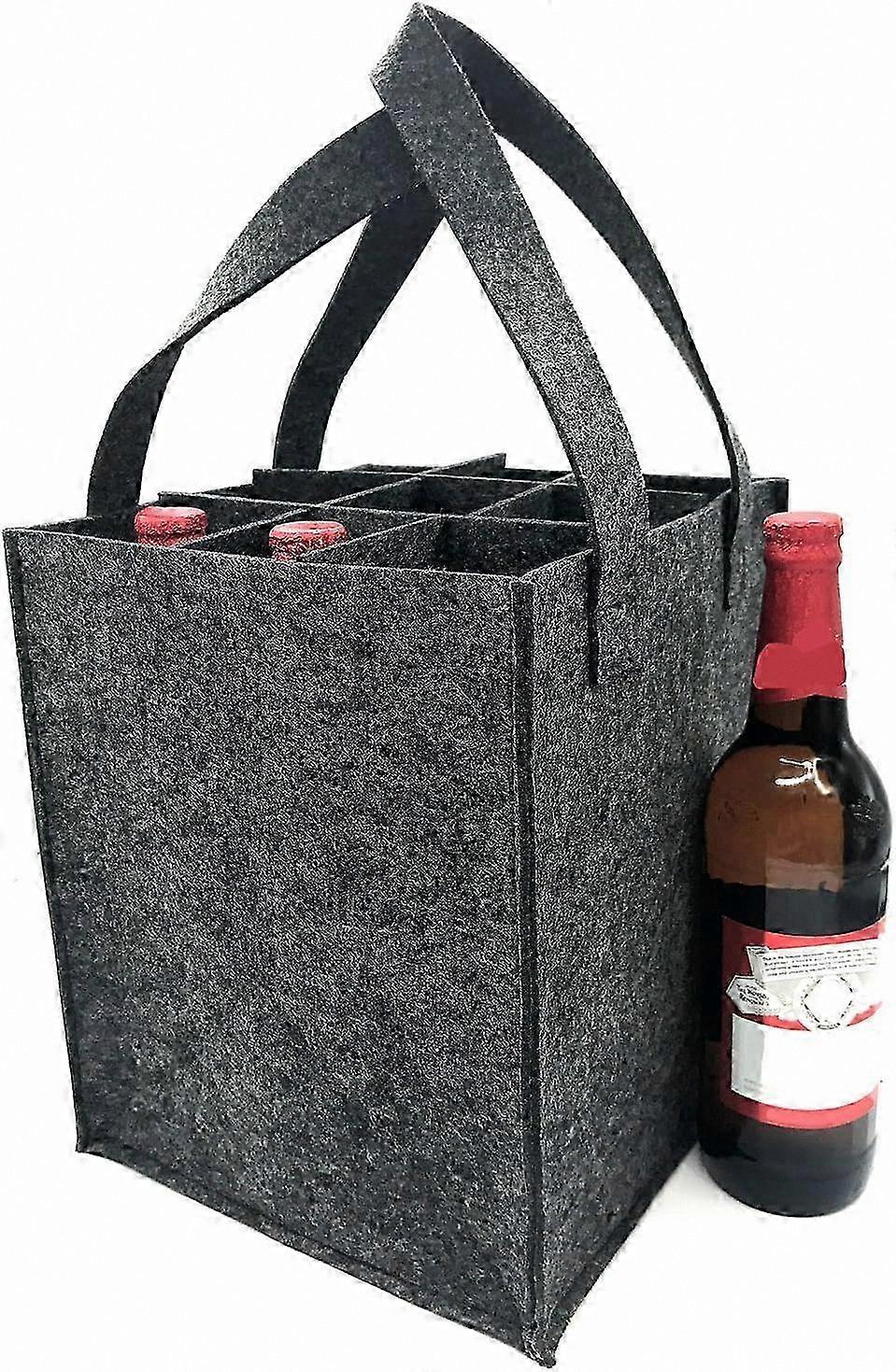 Insulated Bottle Carrier for 9 Bottles, Picnic Travel Party Cooler Bag with Separate Compartments