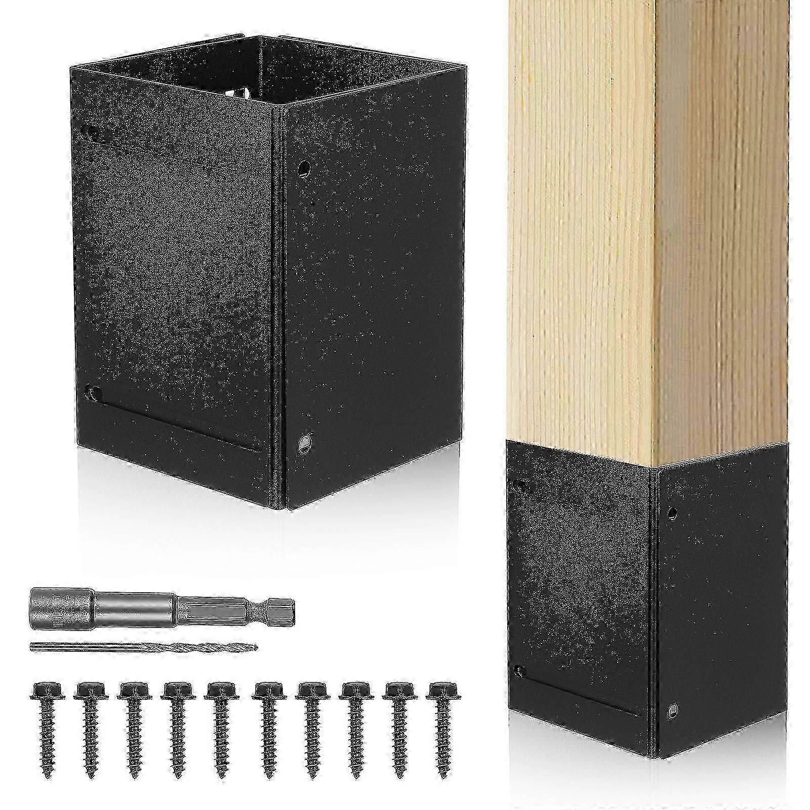 Post Protector Adjustable Metal Post Protector Kit For Wooden Mailboxes And Fences Protects From Damage 1 Set