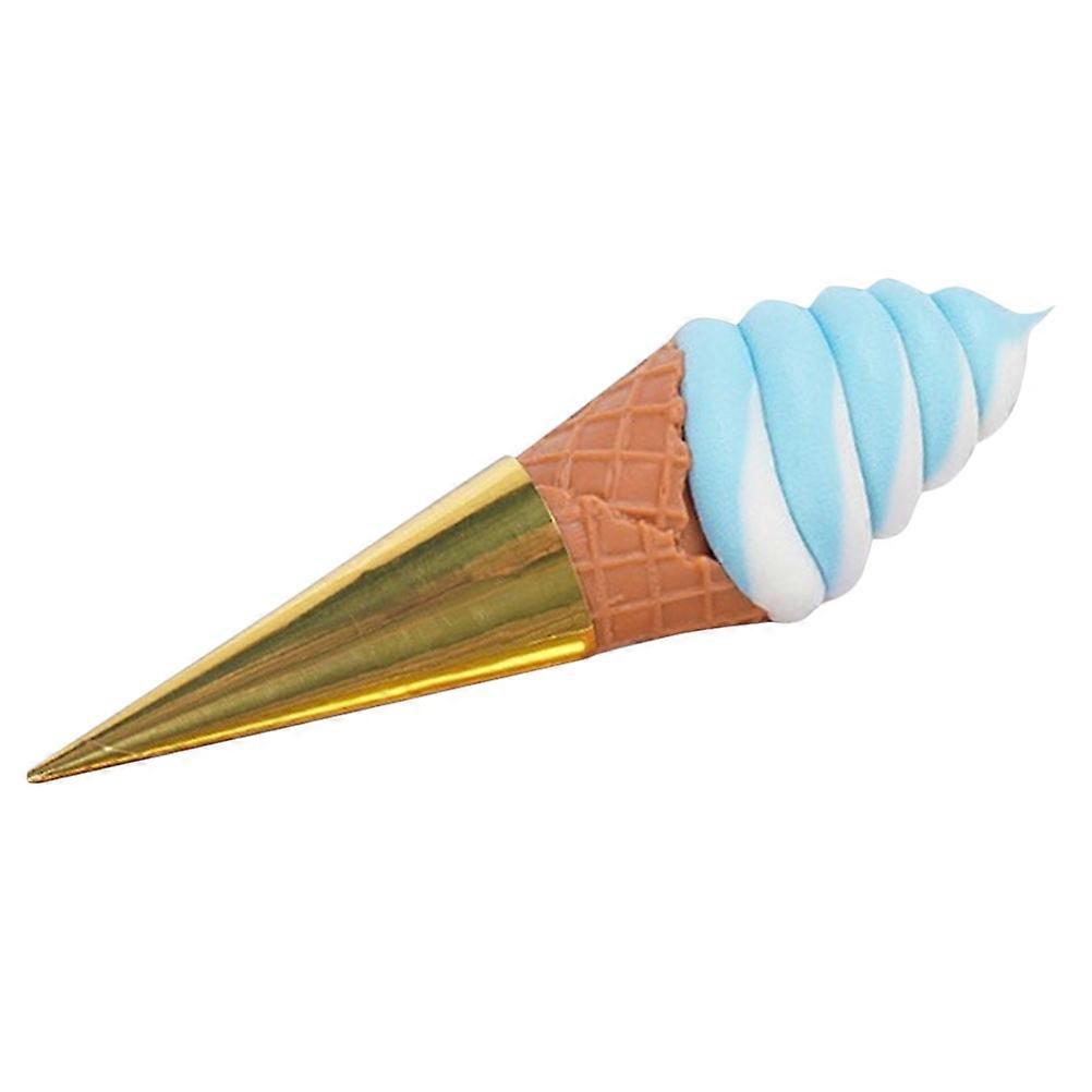 Simulation Ice Cream Model for Decoration 3Pcs Blue PVC Display Figurines