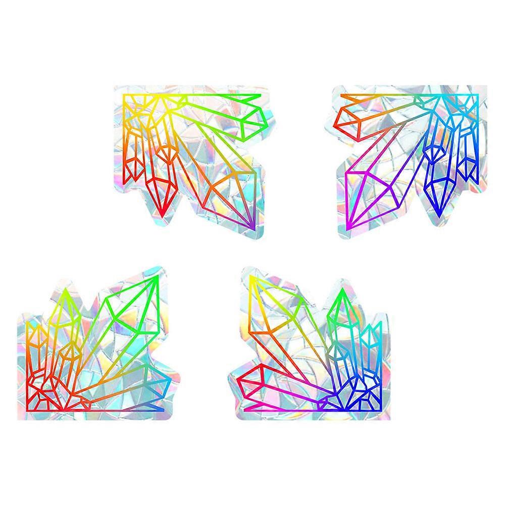 4Pcs Lightweight Diamond Shape PVC Stickers For Family Home Decoration Assorted Color No Residue