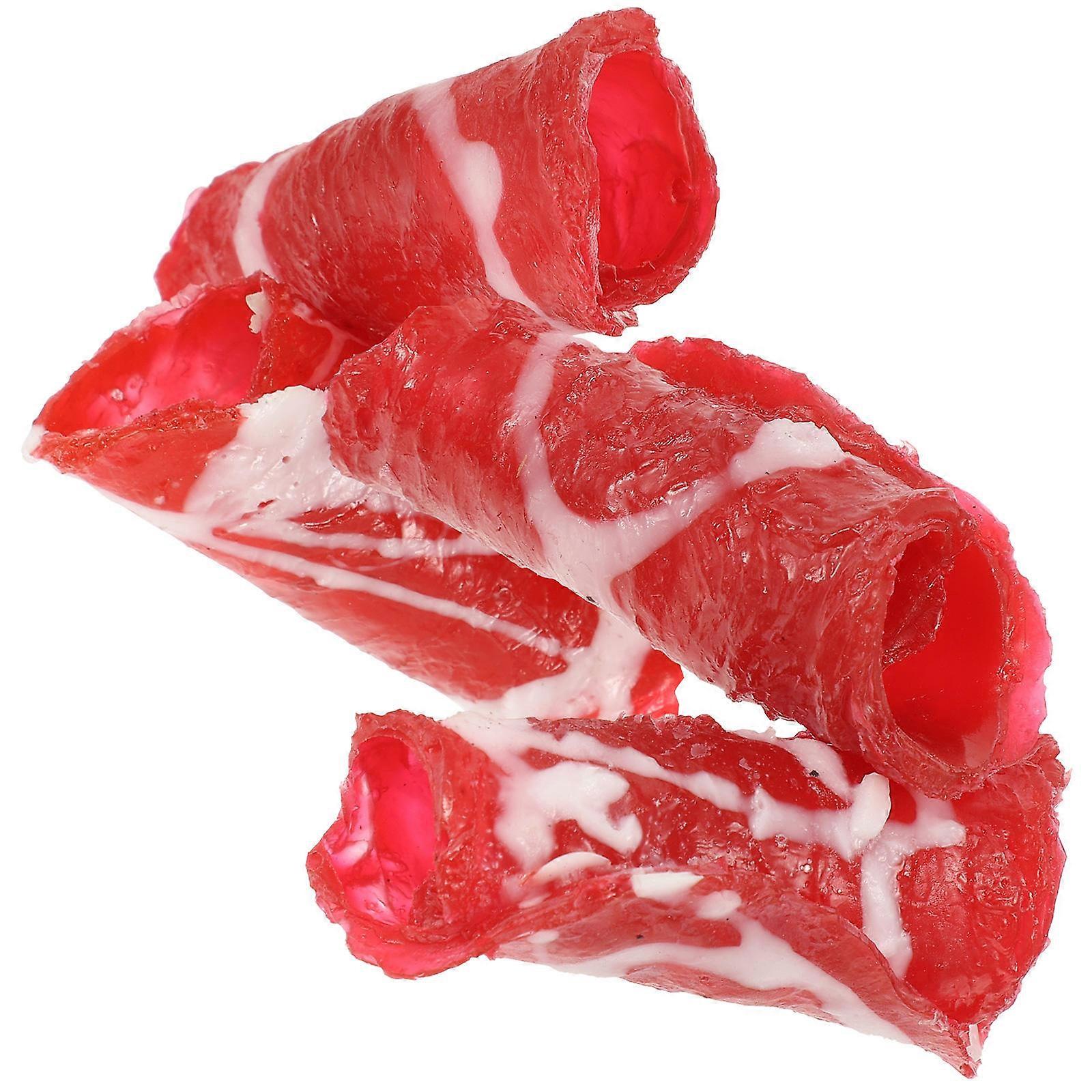 PVC Artificial Meat Roll Simulated Meat Roll for Decoration 8Pcs Red