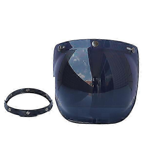 Exquisite Motorcycle Anti-UV Anti-Scratch Helmets Lens Retro Bubble Visor Wind Shield Lens Universal for Standard 3-Snap Open Face Helmets