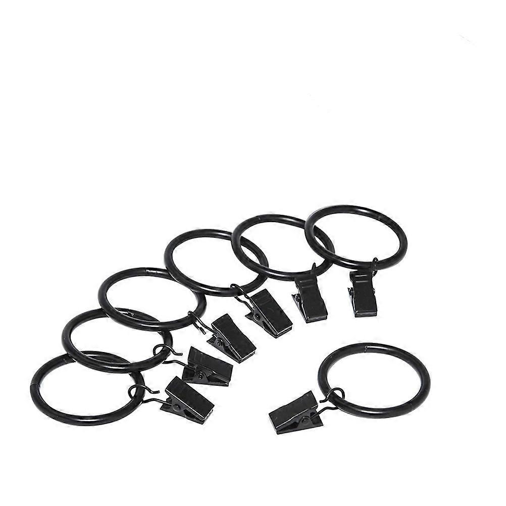 20pcs Vintage Rustproof Drapery Ring with Hook Curtain Clip Ring (Black)