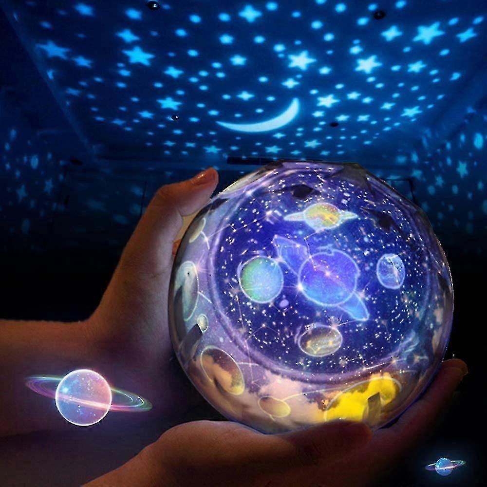 Night Light Projector For Kids - 360 Rotating Planet Universe Projection Lamp With 5 Films And 4 Modes