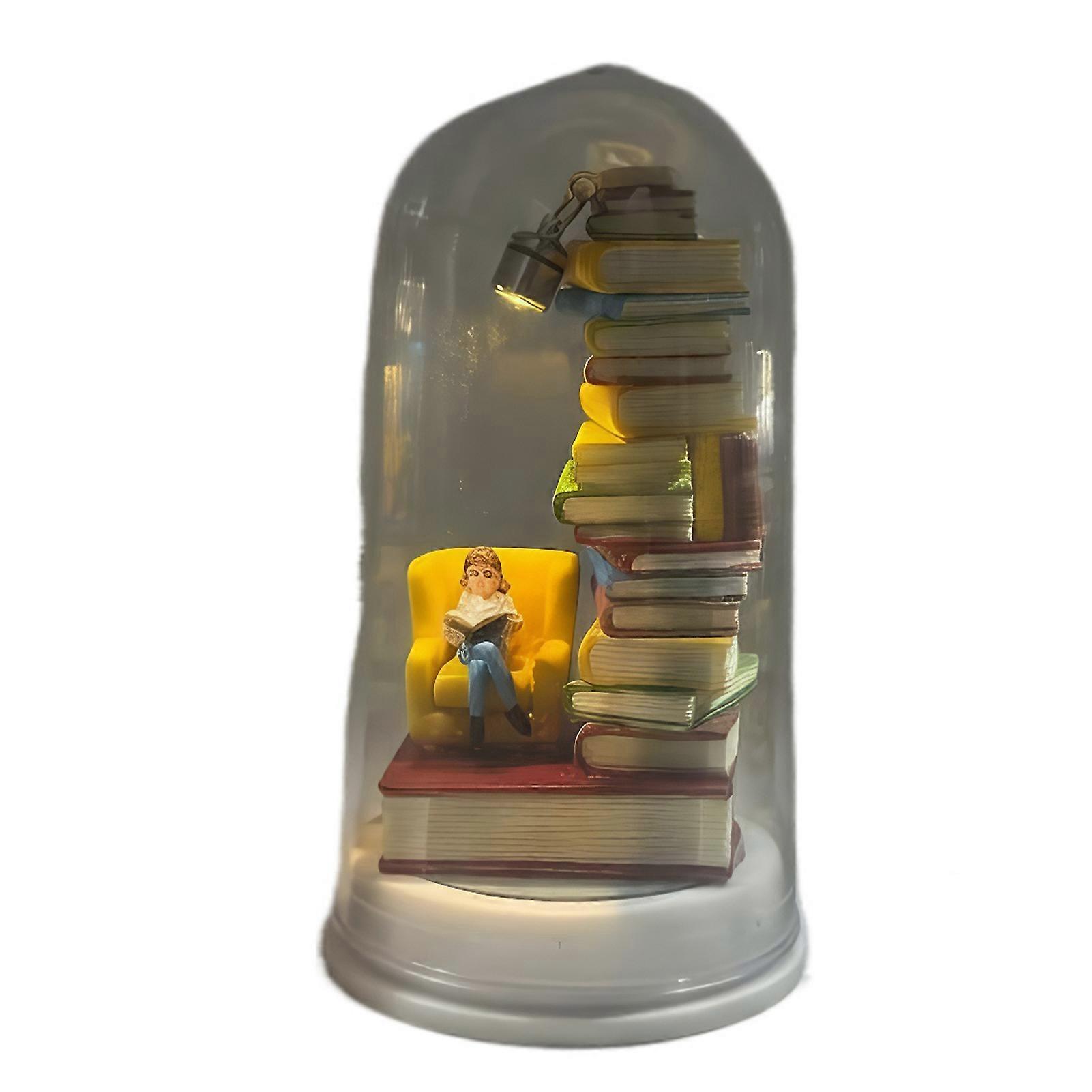 Reader Mini Book Lamp Compact Motivational Reading Decoration, - Home Decor