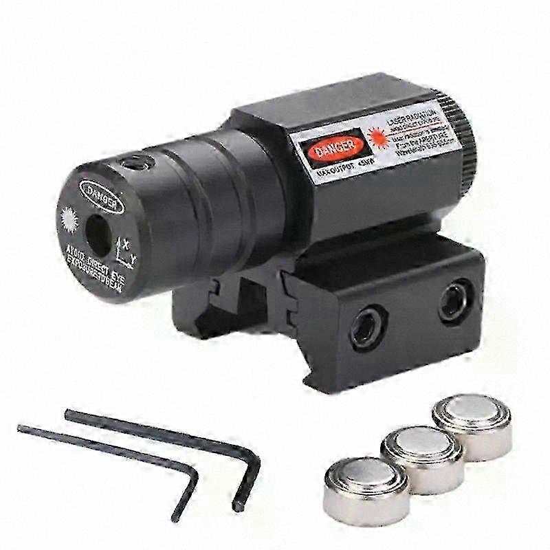 Adjustable Tactical Dot Sight Scope with Mount - Red/Green Laser for Rifles, Pistols, and Airsoft - Aluminum Build, Black Finish, Includes Batteries