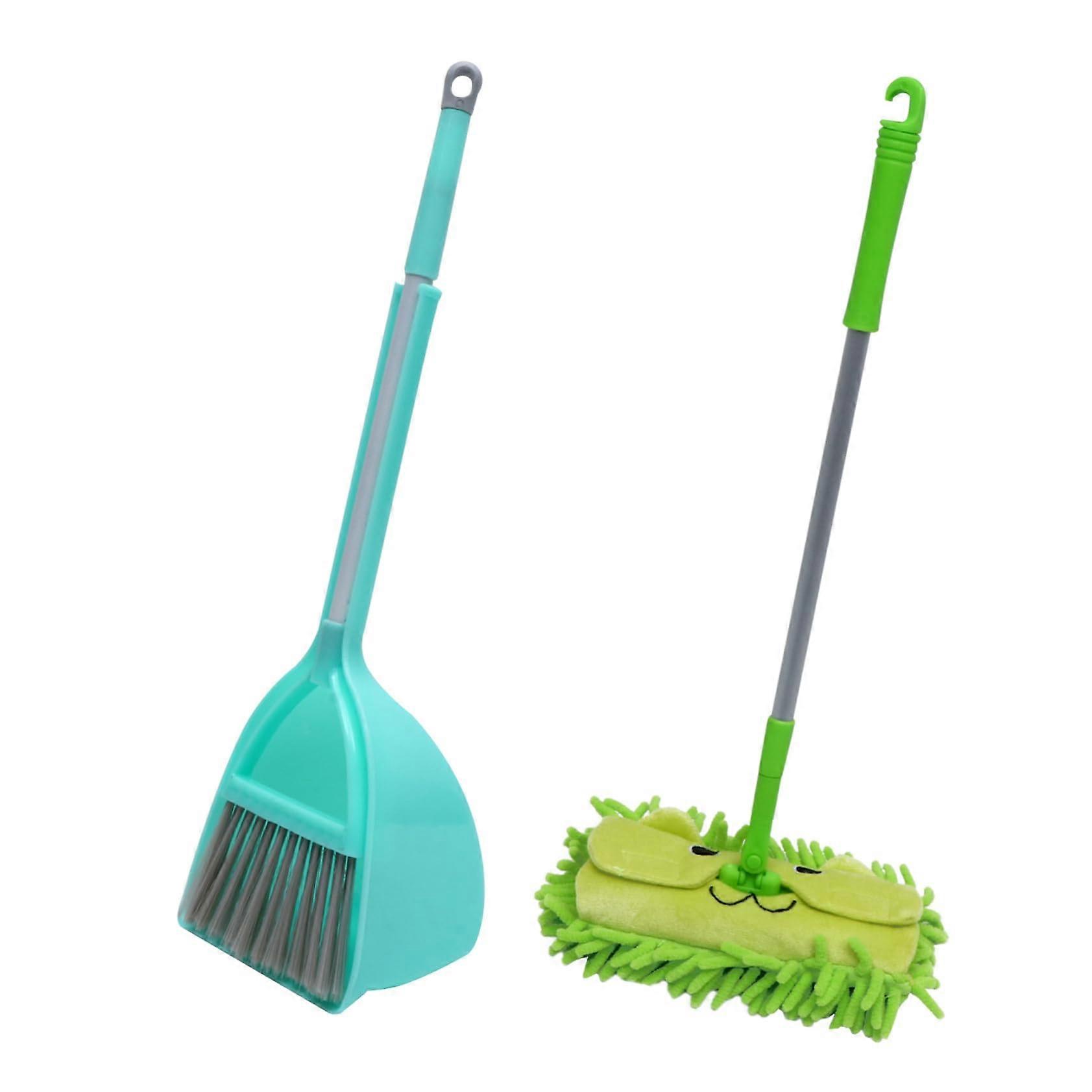 3pcs Mini Broom Set With Retractable Mop And Dustpan, Detachable Chenille Head, Handy Handle Cleaning Kit