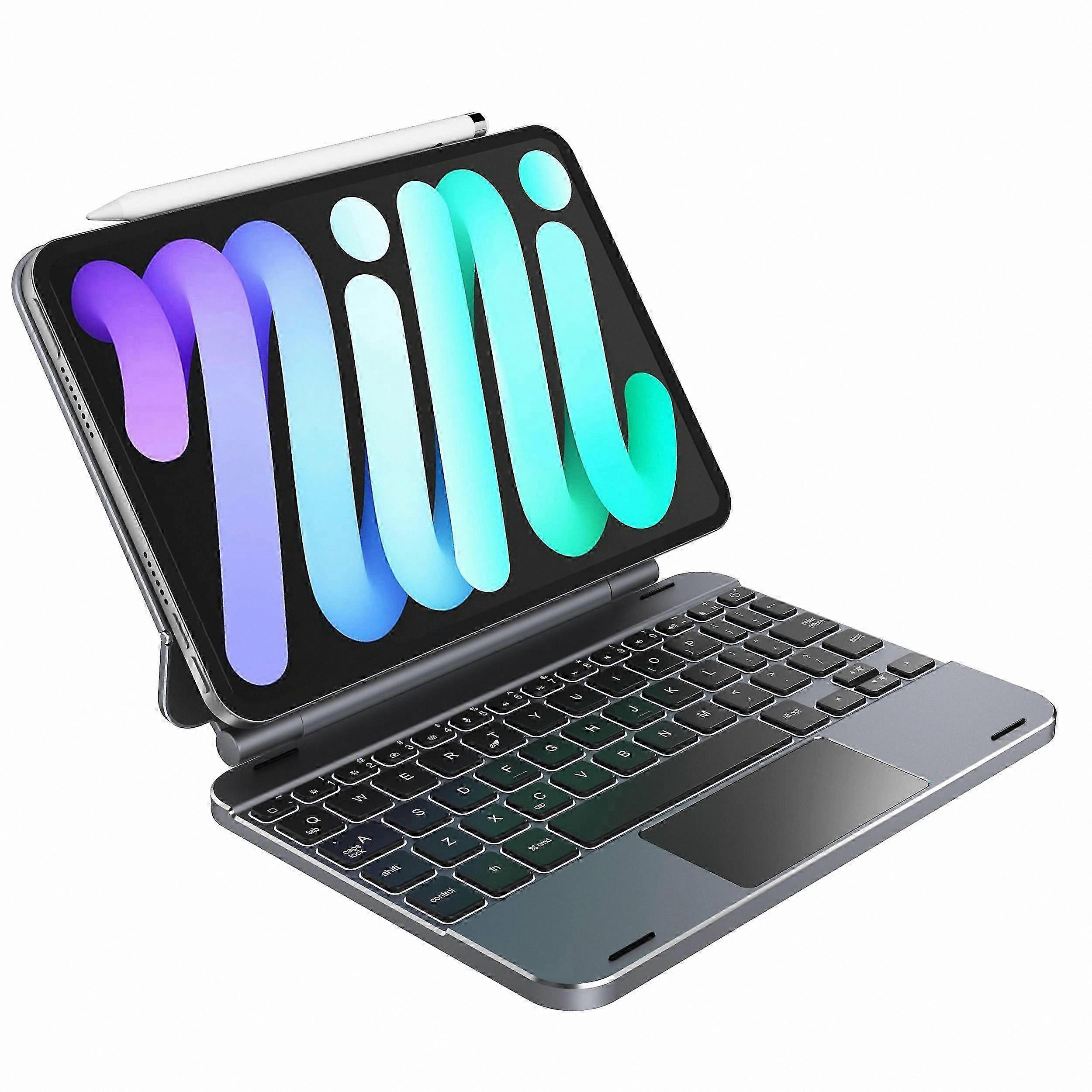 Wireless Backlit Keyboard Case with Touchpad for Mini Tablets, Magnetic Stand Support