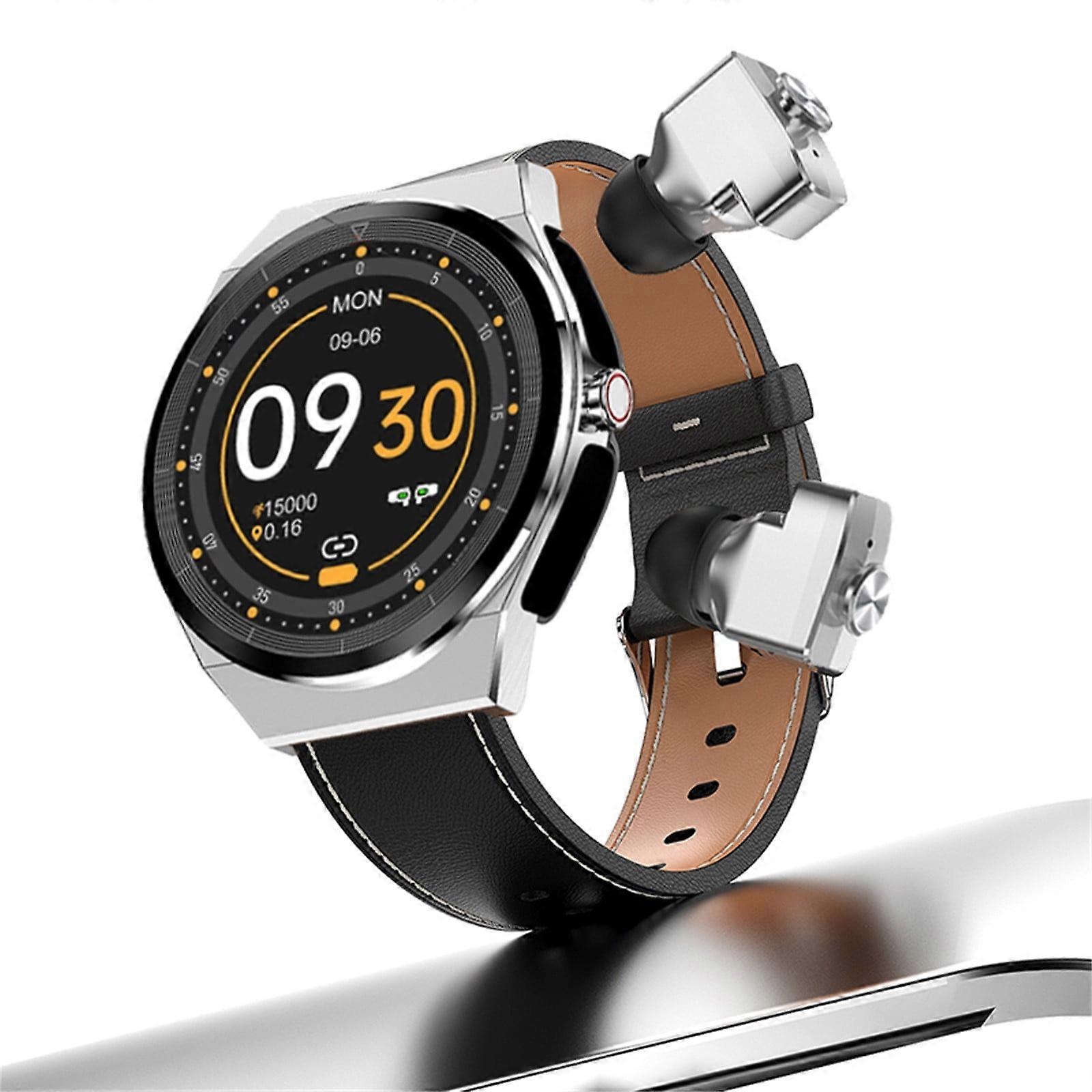 Sports Smartwatch with Wireless Earphones 2 IN 1 Alloy 1.28inch IPS Screen IP67 Multi Sport Mode Works with IOS Android, Smart Watch