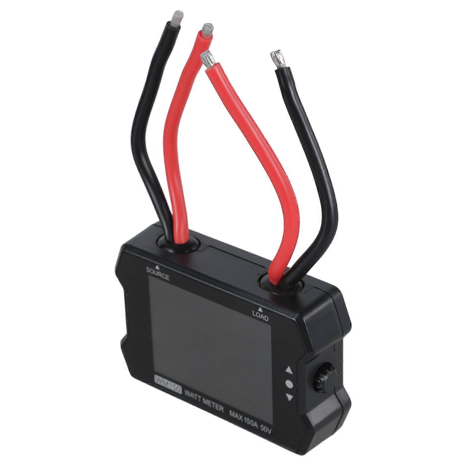 Power Testing Equipment WM150 150A 50V Watt Meter Power Tester LCD Display for Motor Research Multicolor