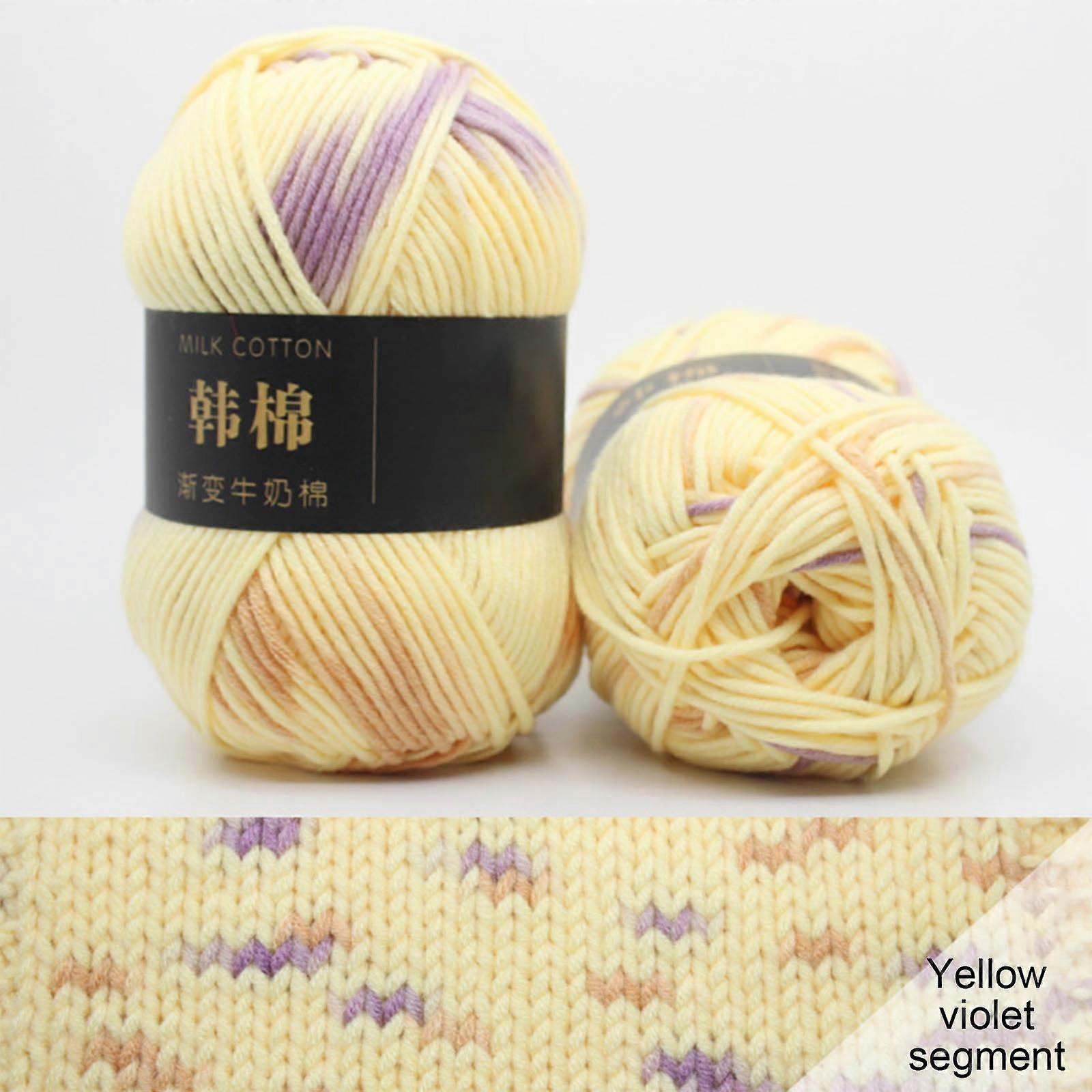 Luckky 1 PC Gradient Cotton Yarn for Crocheting, Knitting & Crafting - Compatible with Mixed 02, 175 Yards/Roll, Easy-to-See Stitches,