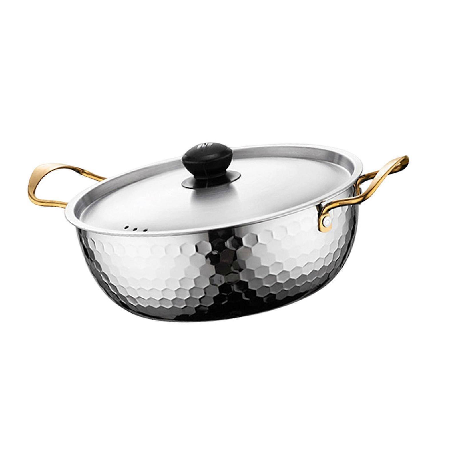 Soup Pot With Efficient Heat Distribution Stainless Steel Materials Camping Cookware Space Saving Kitchenwares  The color of