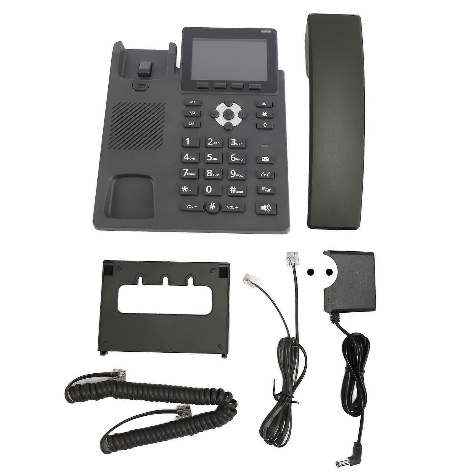 2.4G 5G WiFi PSTN IP Dual Mode Phone 3.5in Color Screen Hands Free Dual RJ45 EU Plug