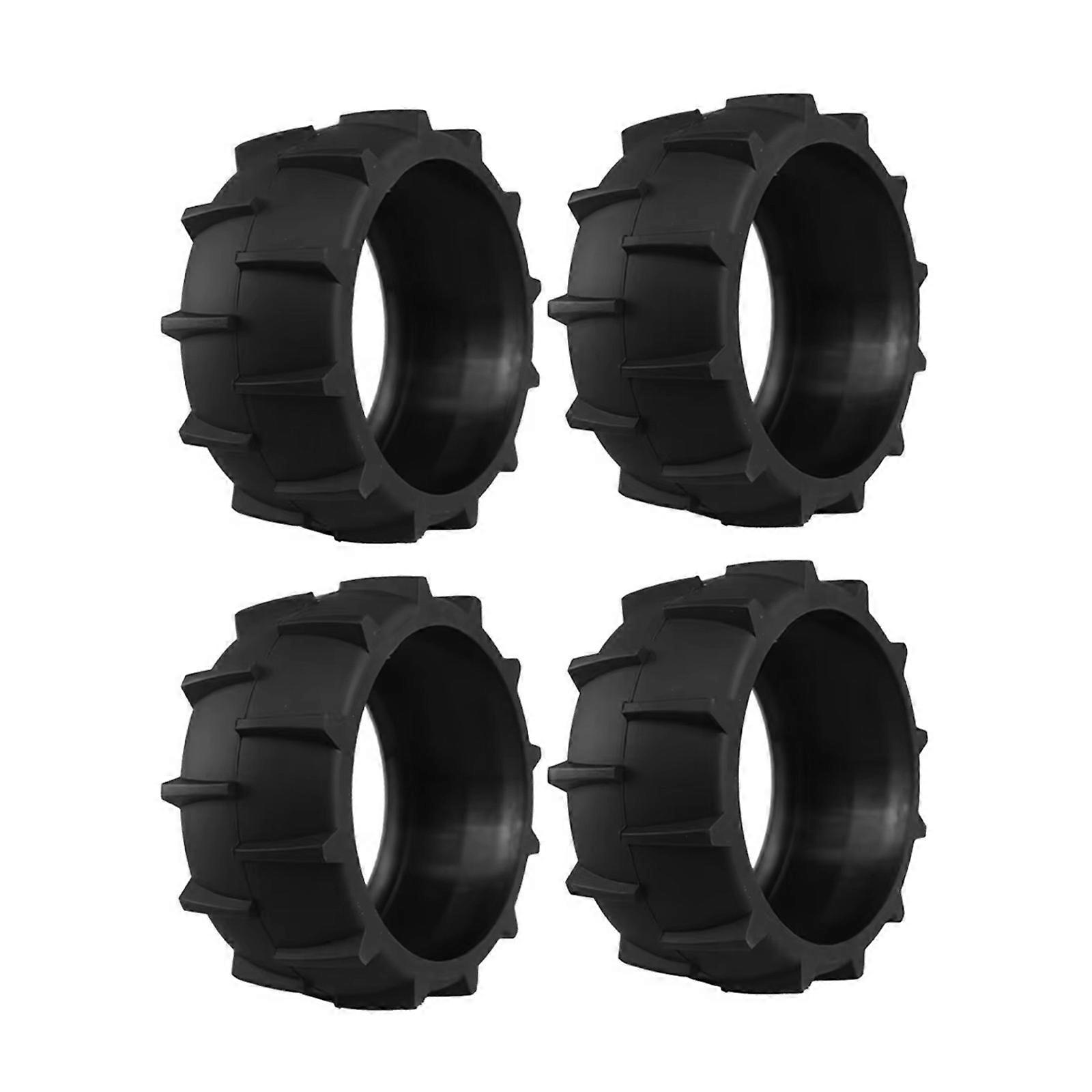 Set of 4 Rubber Pulley Wheels 100x40mm Replacement Lawn Robot Wheels Rubber Texture for Automated Lawn Care System Multicolor