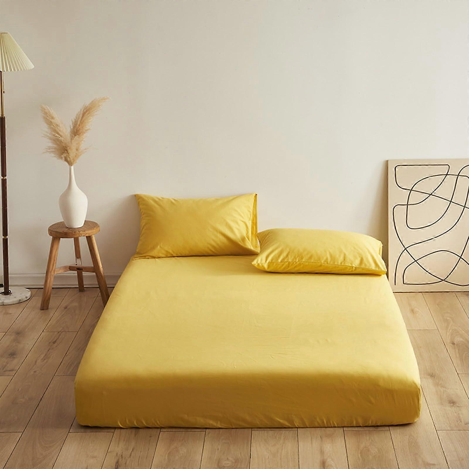 Fitted Bed Sheet Cotton Blend 135x200cm for Double Bed, Soft Easy Care, 25cm Deep