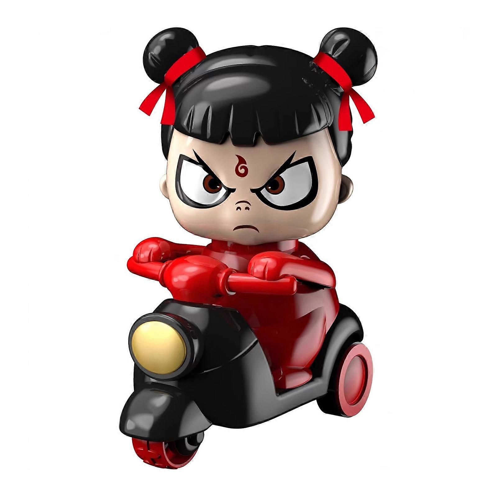 Kids Vehicle Toy Car Push and Go Diecast Vehicle Model Car Toy Push and Go Action Lovely Ne Zha Figures Multicolor