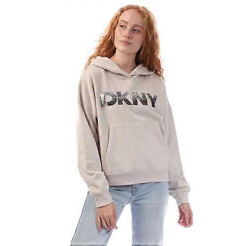 DKNY Womens/Ladies Logo Sequin Hoodie