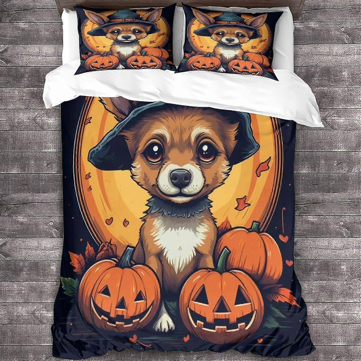 LikeEj الفراش لحاف غطاء 3D المطبوعة لحاف غطاء لحاف مع إغلاق سحاب ، هالوين الفراش الملك