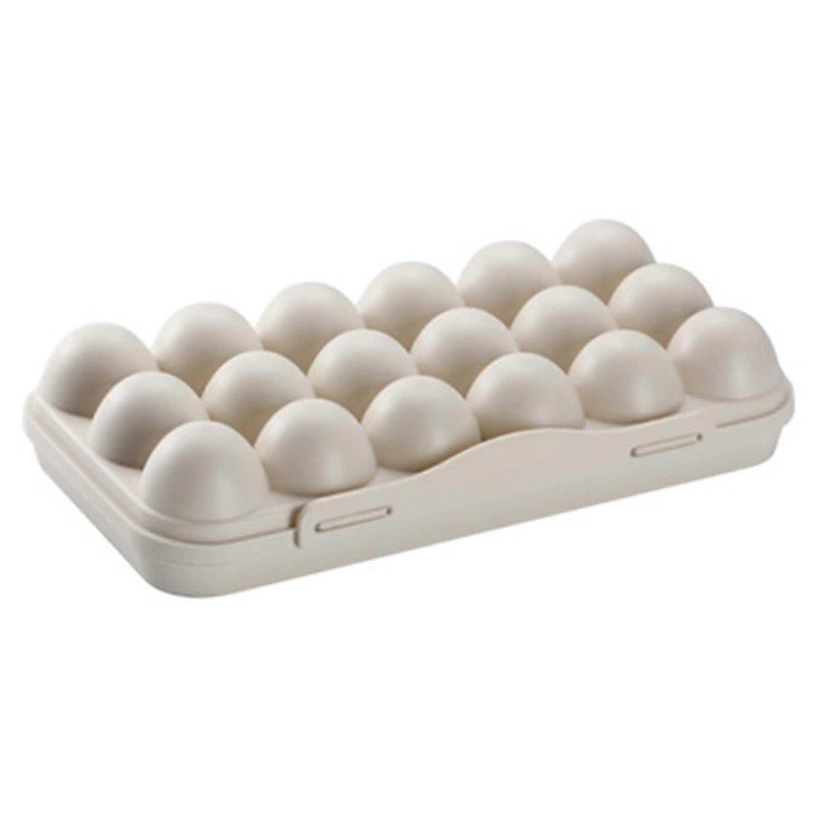 Egg Basket 12/18Grid DrawerType Egg Storage Box Egg Crisper Khaki 18Compartment