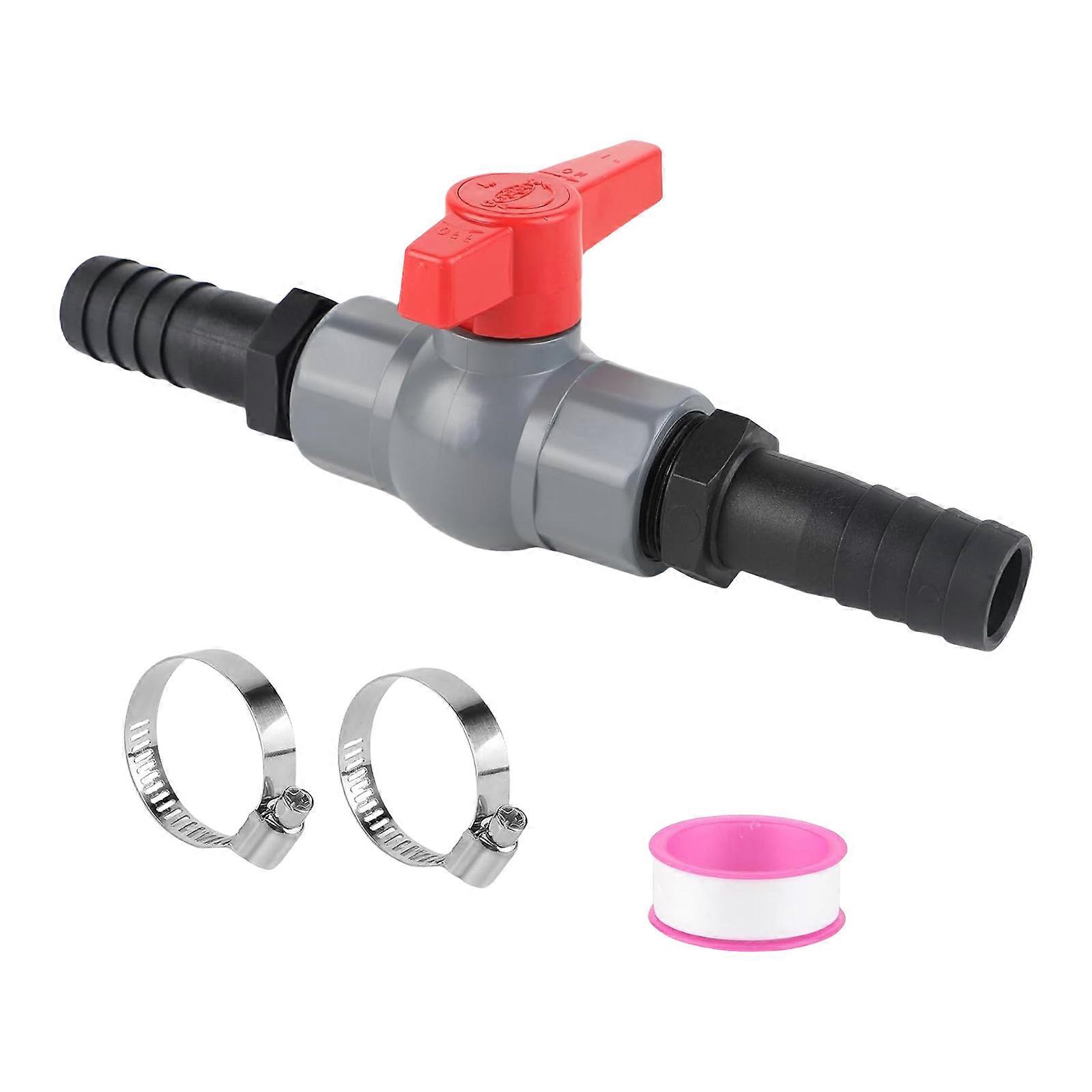 Barbed Hose Adapter Round Valves 25mm Nozzles 1Inch Threaded Plastic Valves Convenient for Liquid Flows Control Multicolor