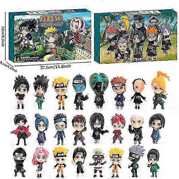 Naruto Advent Calendar 2024, 24 pcs אנימה ספירה לאחור לוח שנה קופסה עיוורת מתנה לילדים