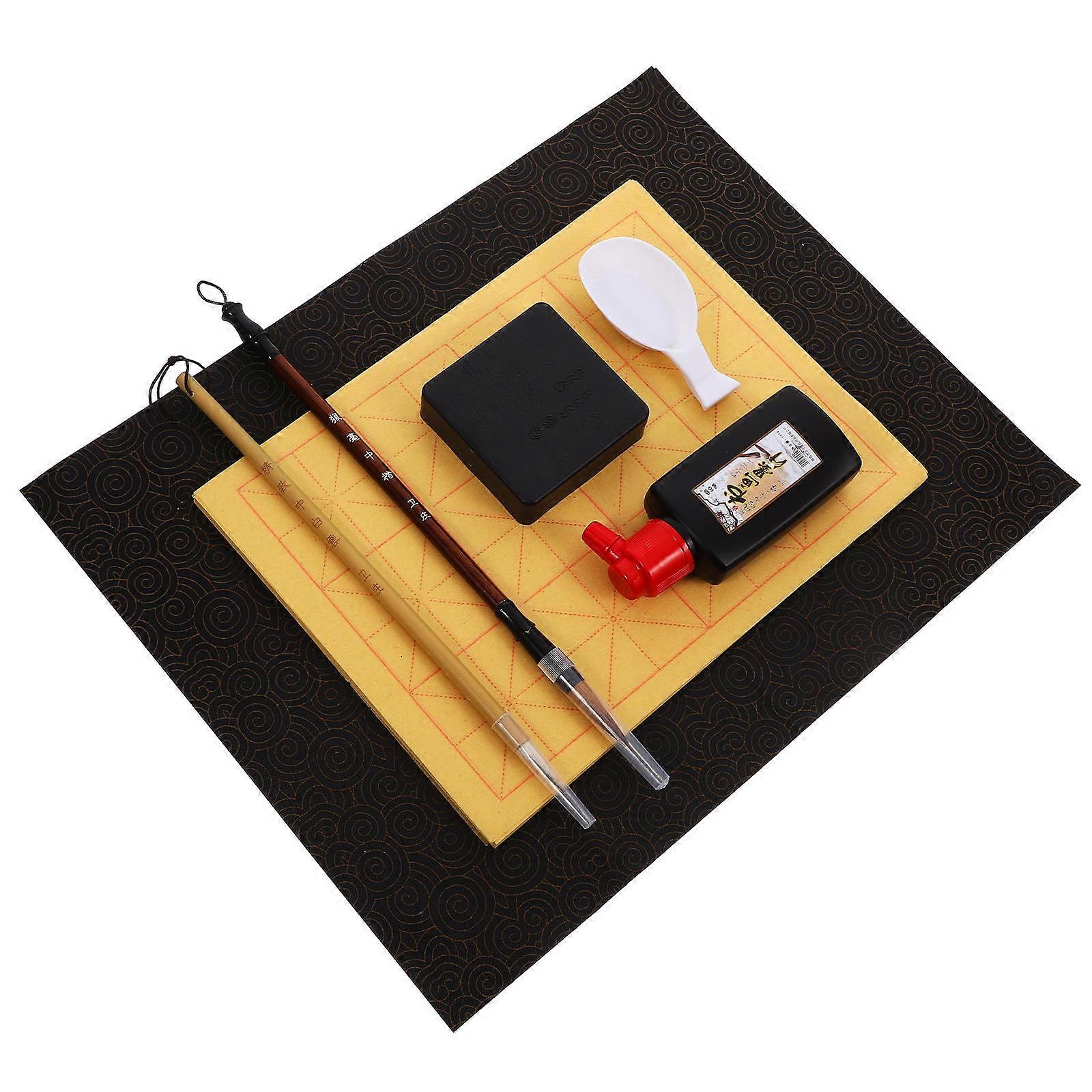 Calligraphy Brush Set For Beginners With Ink Stone And Paper Ideal For Home Practice Using Multi Material