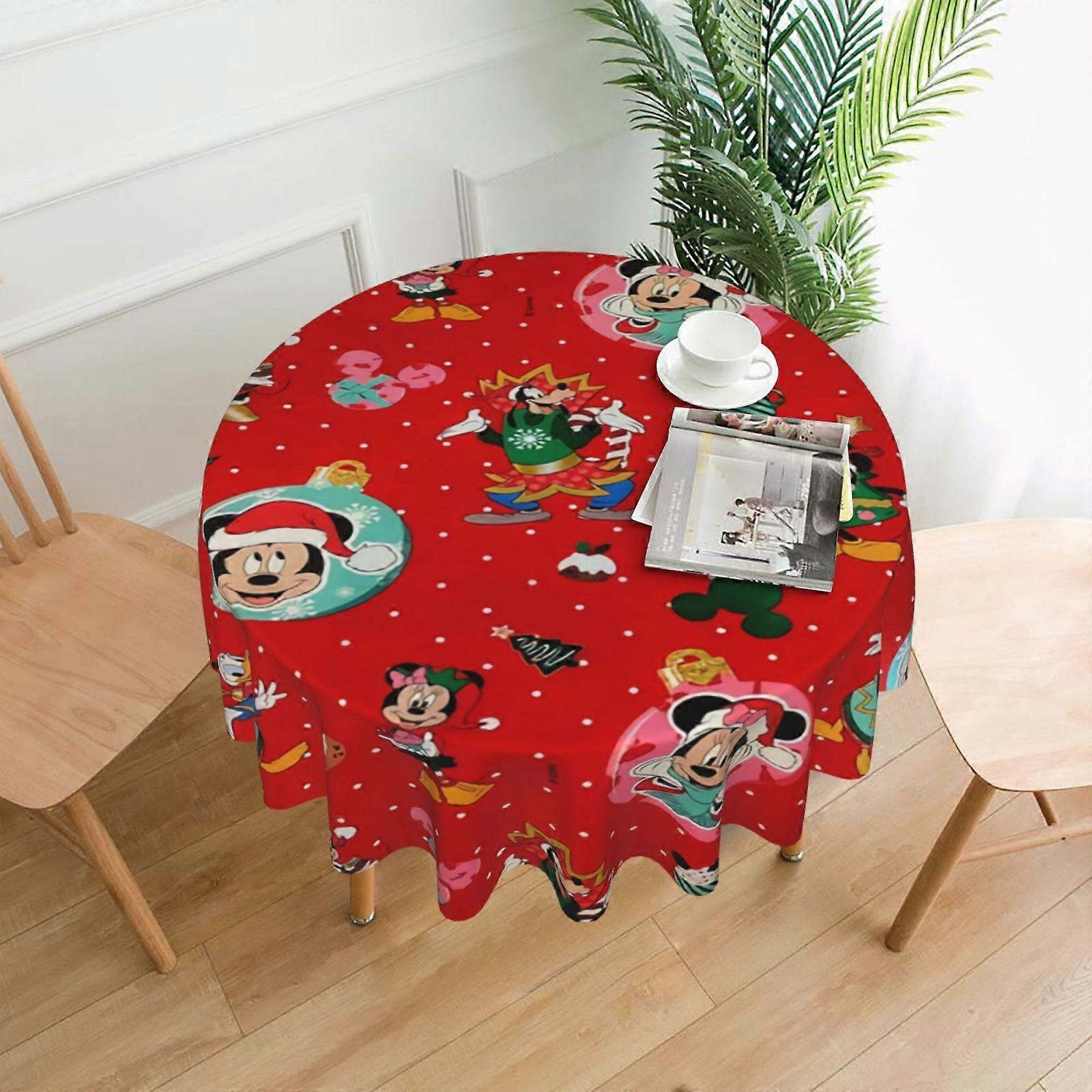 Mickey Mouse Rectangular Tablecloth, Water Resistance Antiwrinkle Spillproof Soft Fabric, 60in, compatible with dining room, parties & holiday