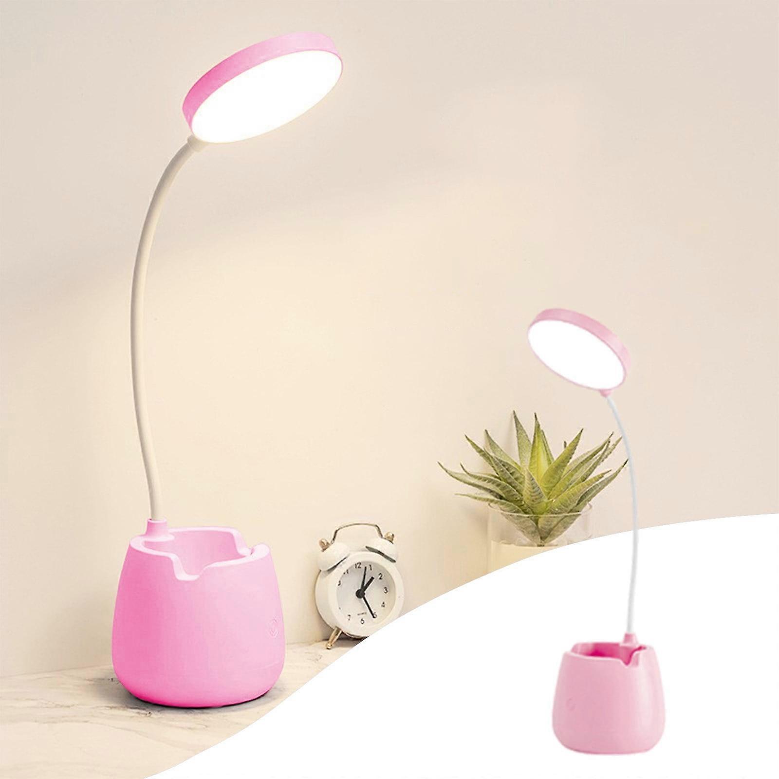 Ozmmyan 3-Speed Eye Protection Desk Lamp with Pen Holder, USB Rechargeable, compatible with dorm use, bedside reading, back to school