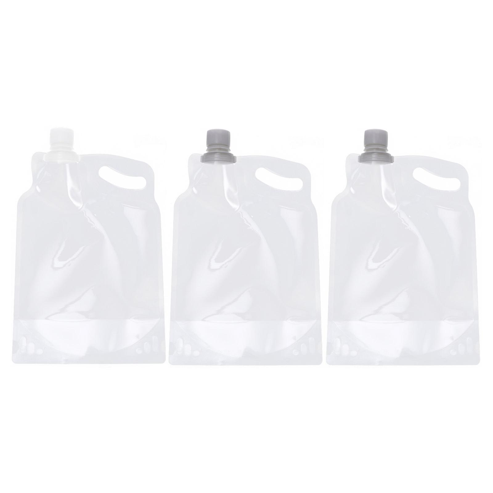 3pcs 2L Collapsible Water Pouch Portable Foldable Water Container Jug