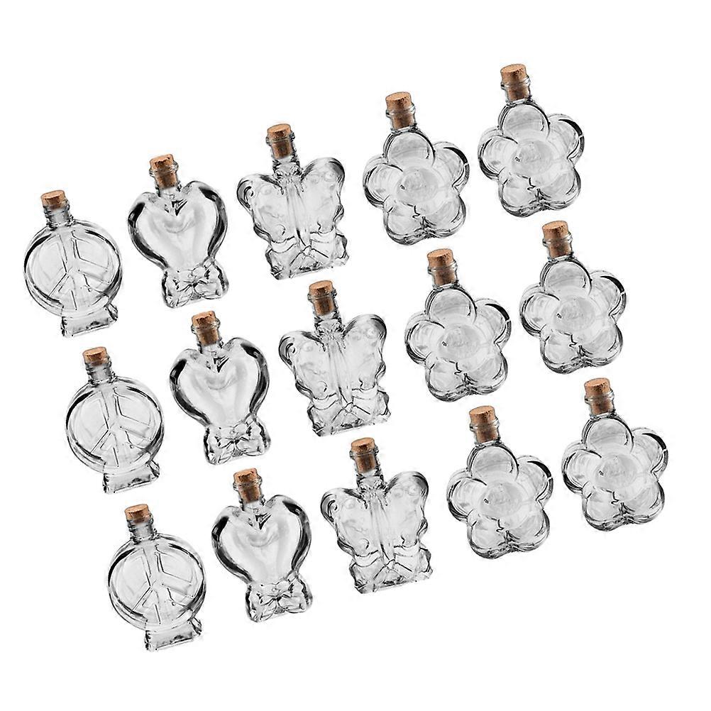 20 Pcs Plastic Art Bottles DIY Storage Jars with Cork Stoppers (Mixed Style)
