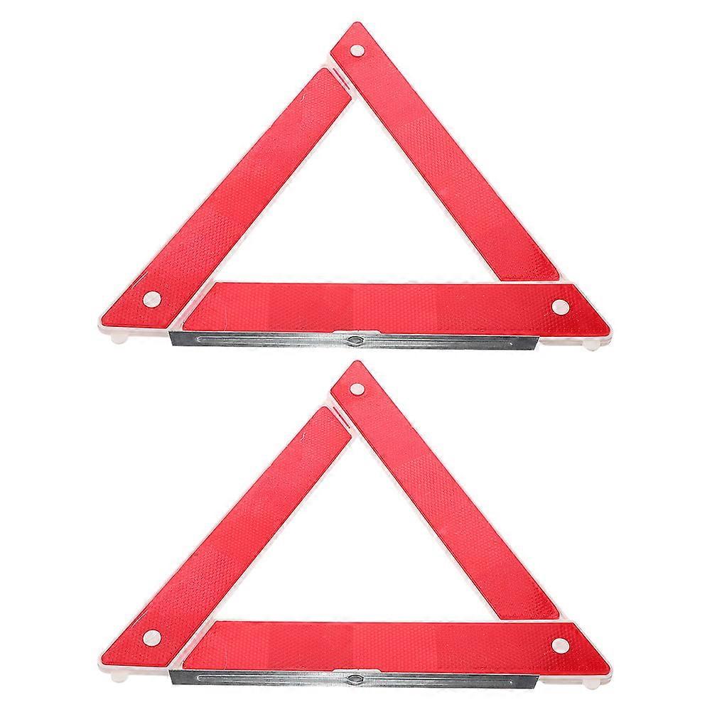 High Visibility Triangular Red Reflector for Roadside Emergency 2Pcs