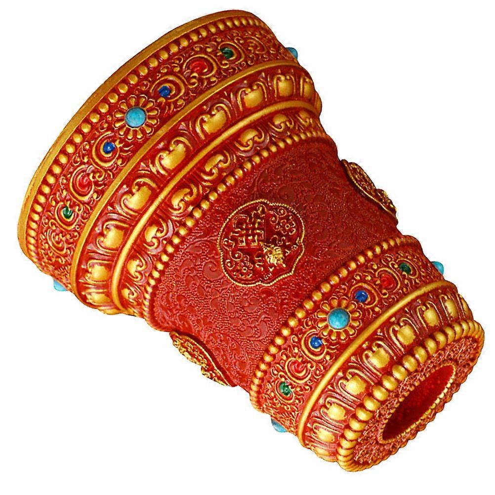 Vintage Resin Prayer Wheel Base for Hand Held Prayer Wheel