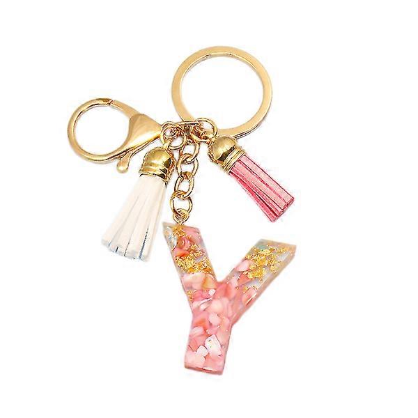 Cute initial keychain AZ letter sparkling glitter keychain PY