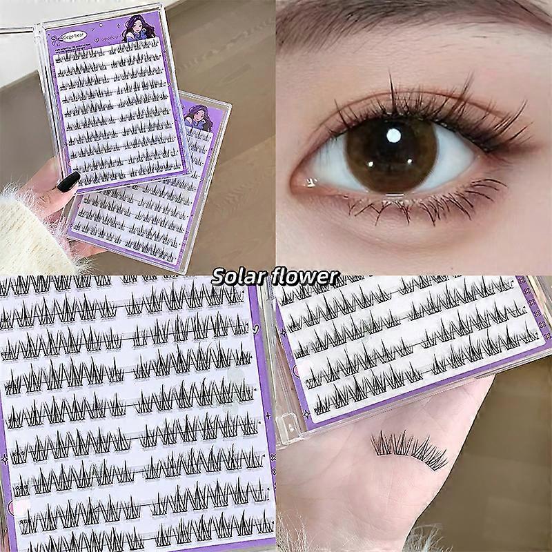 Gegebear Large-capacity Glue-free False Eyelashes Sunflower Natural Thick C Curling Segmented Eyelashes Suitable For Daily Use