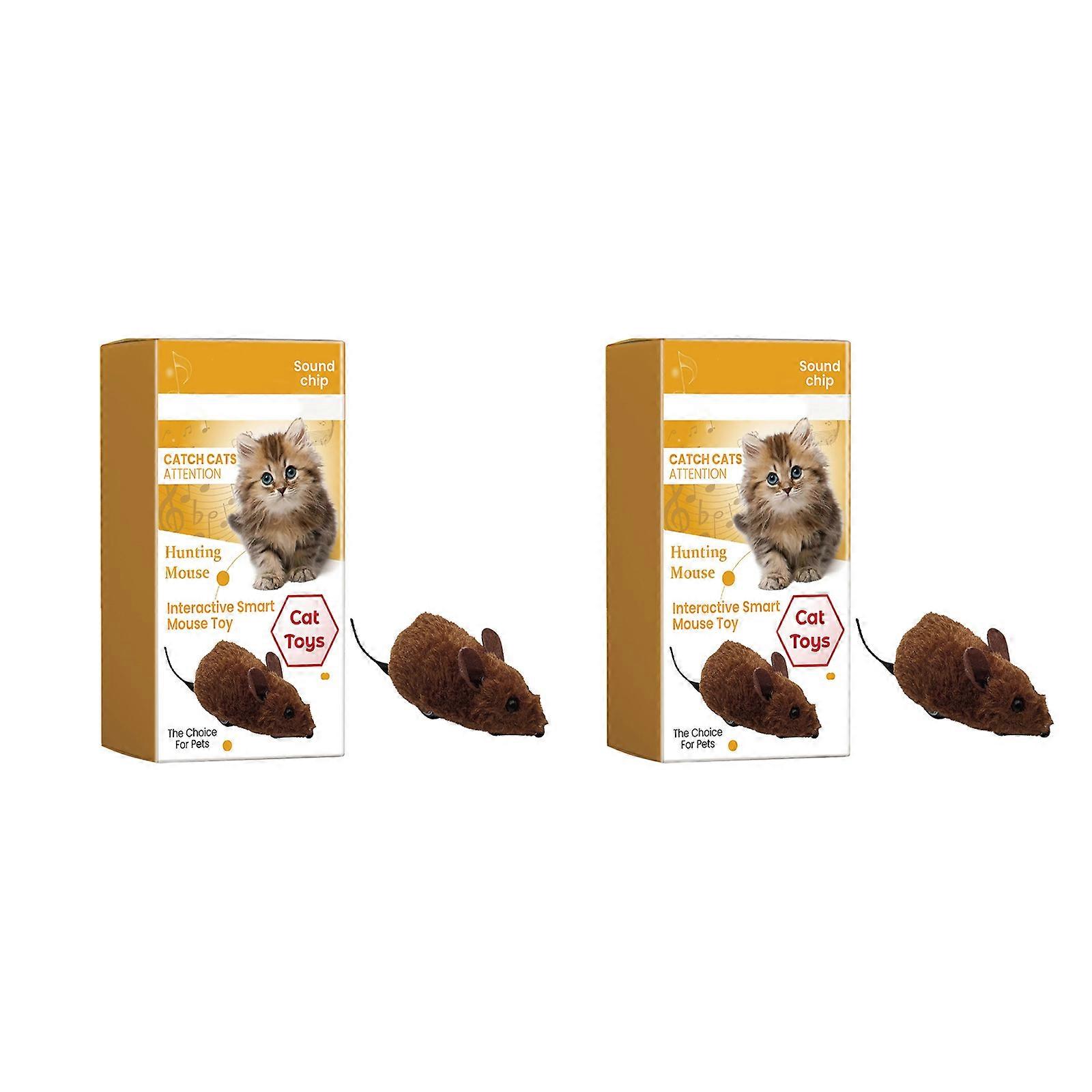 Squeaky Sound Realistic Cat Mouse Shape Toy Pull&Back Moving Mouse Shape Cat Training Scratch Toy with Squeaky Sound Multicolor