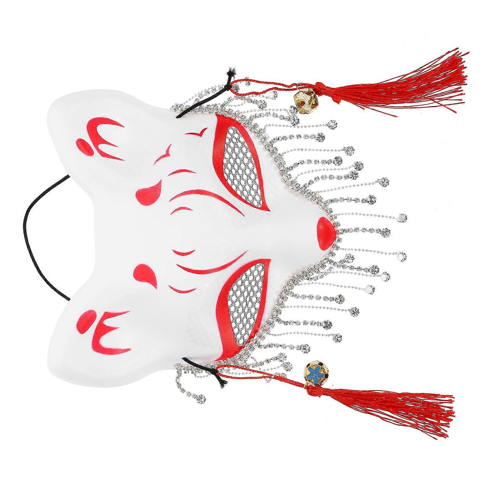 Rhinestone Fox Cosplay Mask Half Face for Party Masquerade Plastic