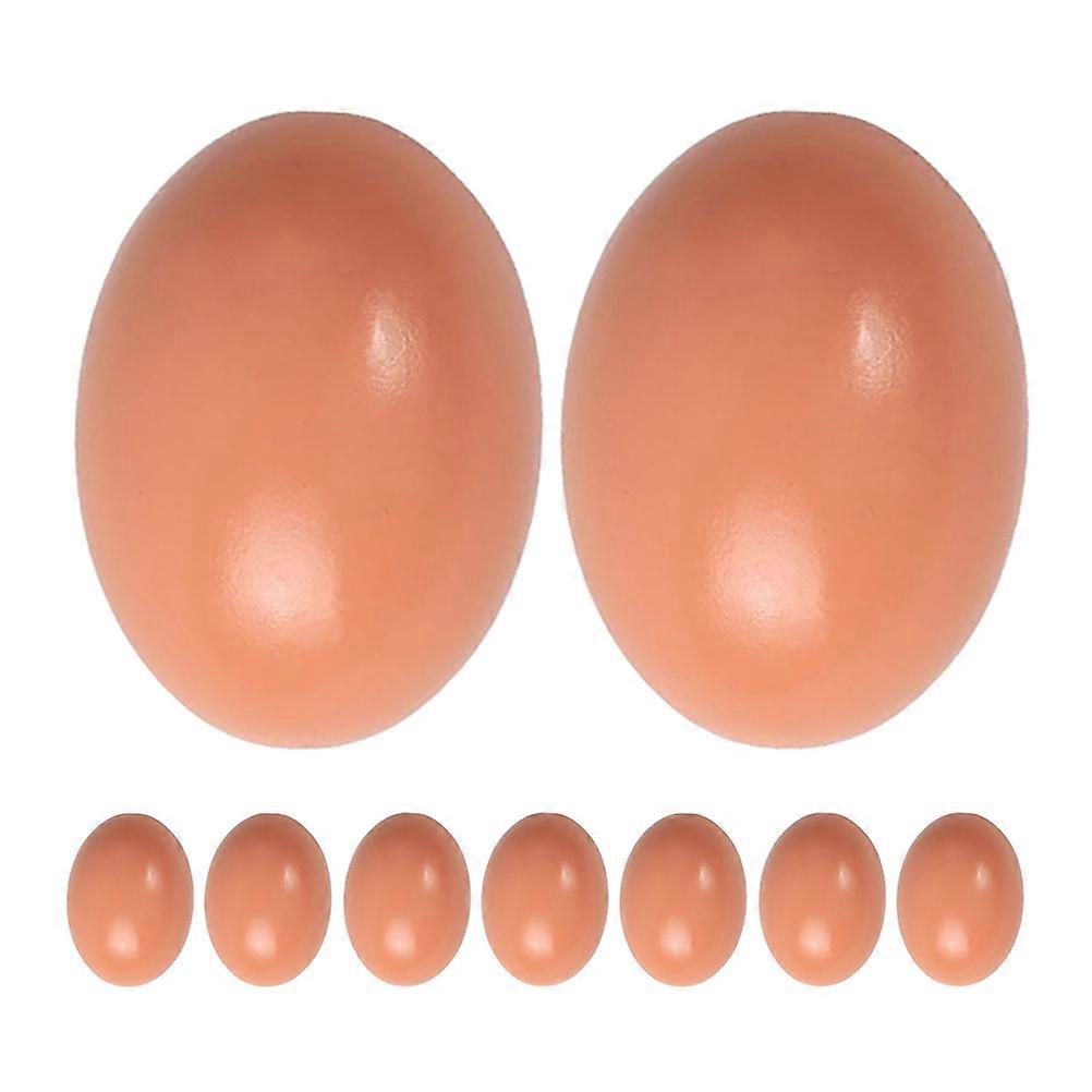 Fake Eggs Wooden Chicken Eggs for Crafting 9Pcs Realistic Nest Aid