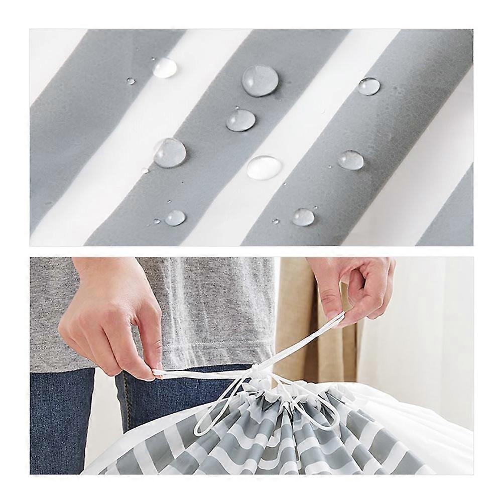 Space Saving Drawstring Storage Bag For Garment Rectangular 3Pcs Light Grey Perfect For Travel And Home Use