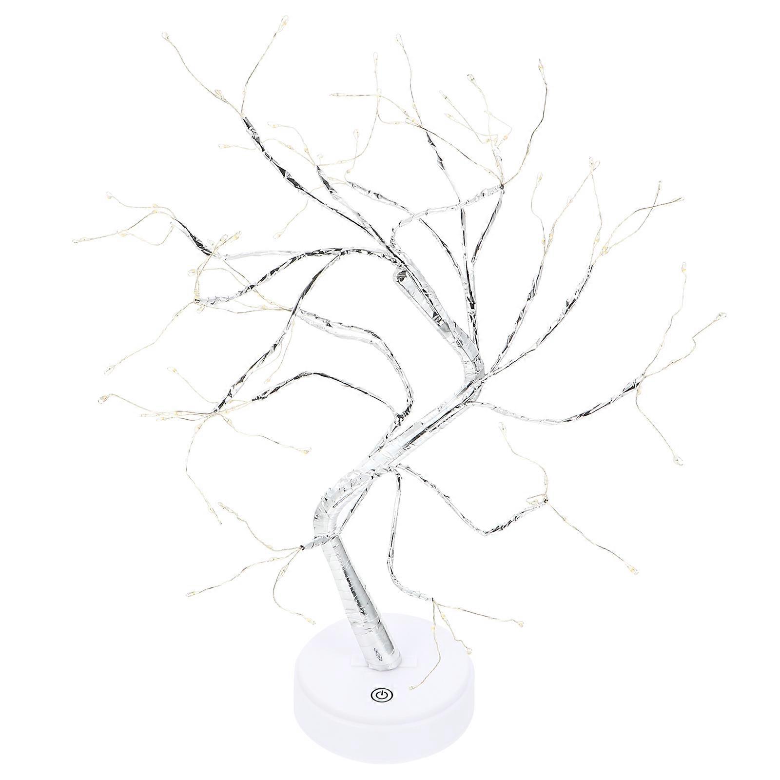 Silver Tree Shaped LED Lamp with Touch Switch 3Pcs Decorative Night Light
