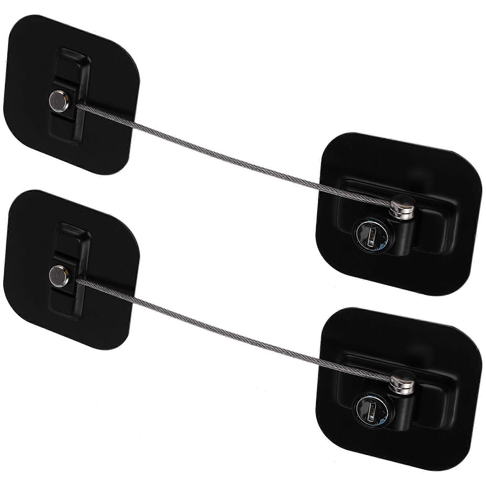 2X Refrigerator Strong Adhesive Lock for Cabinet File Drawer Window Child Safety with Keys