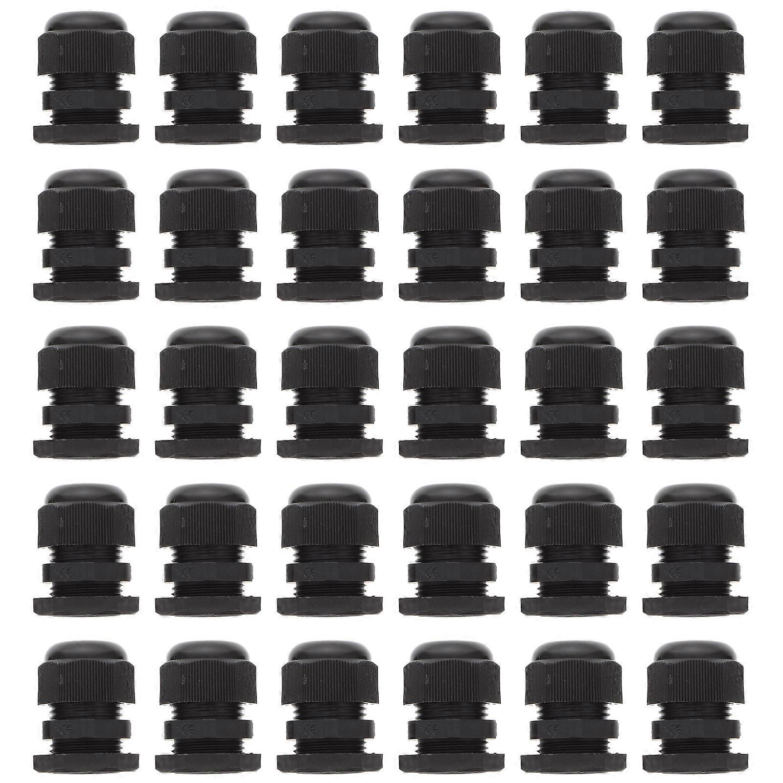 Cable Glands Joints for Cable Fixing Black PP Material Durable Waterproof 100pcs