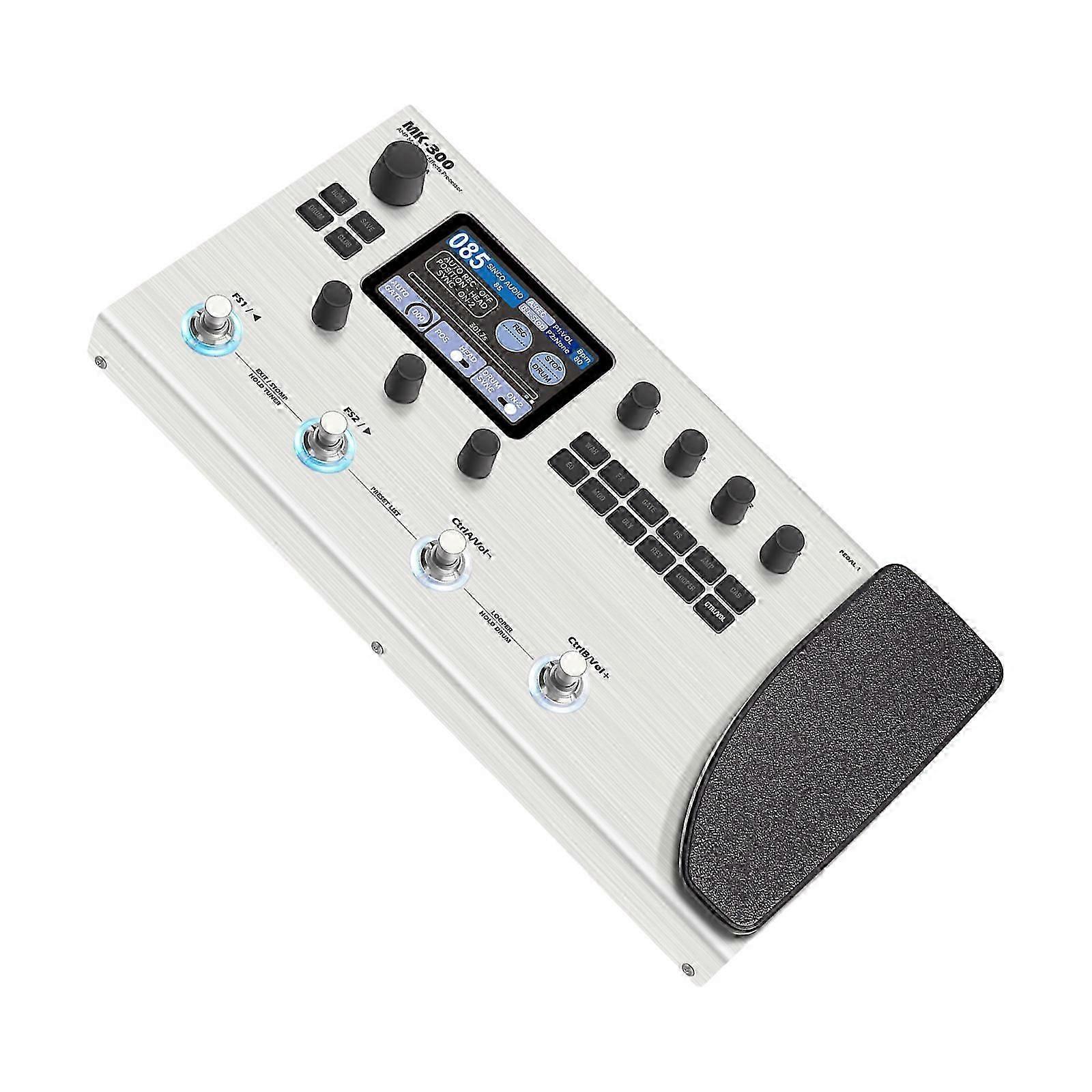MK300 Guitar Effector Neural Modeling Multi-Effect Processor 24Bit Sound Processing Drum Supported with Cable