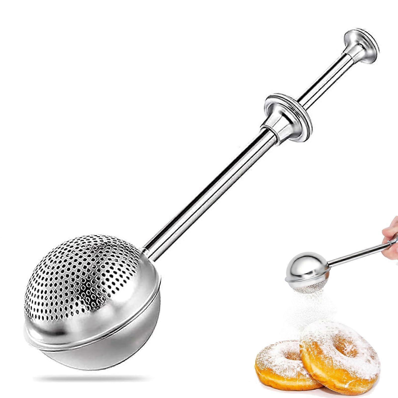 7 Inch 304 Stainless Steel Flour Sifter with Spring Handle for Baking, Sugar and Spice Dusting
